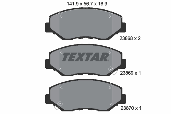 Brake Pad Set, disc brake - 2386801 TEXTAR