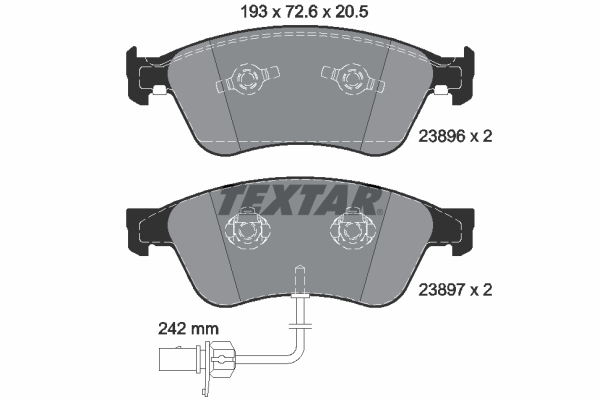 Brake Pad Set, disc brake - 2389601 TEXTAR