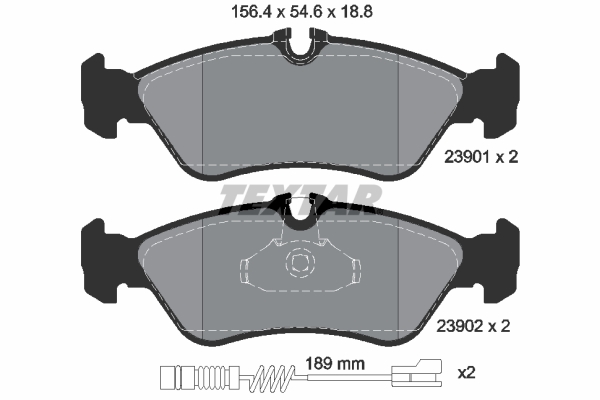 Brake Pad Set, disc brake - 2390101 TEXTAR