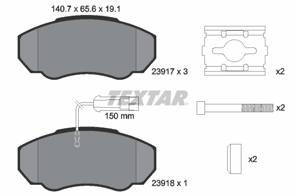 Kit pastiglie freno, Freno a disco - 2391701 TEXTAR