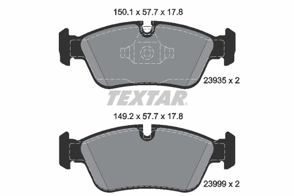 Brake Pad Set, disc brake - 2393501 TEXTAR