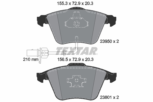 Brake Pad Set, disc brake - 2395001 TEXTAR
