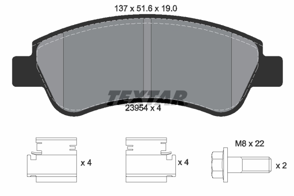 Brake Pad Set, disc brake - 2395401 TEXTAR