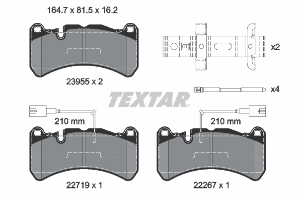 Brake Pad Set, disc brake - 2395503 TEXTAR