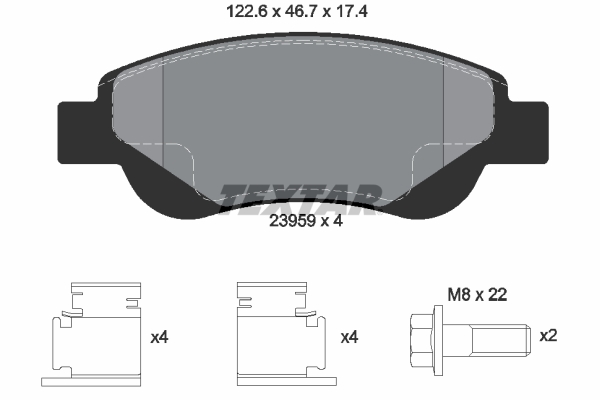 Brake Pad Set, disc brake - 2395901 TEXTAR