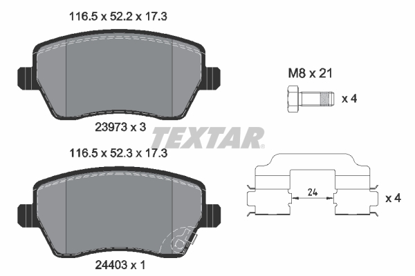 Brake Pad Set, disc brake - 2397302 TEXTAR
