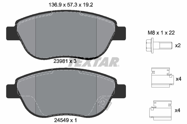 Brake Pad Set, disc brake - 2398101 TEXTAR