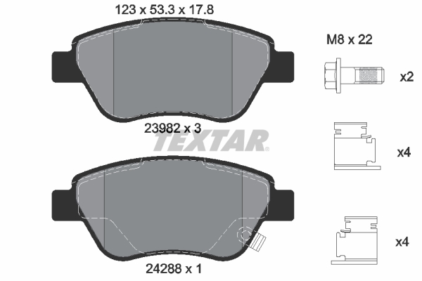 Brake Pad Set, disc brake - 2398202 TEXTAR