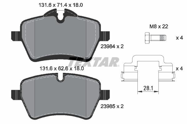 Brake Pad Set, disc brake - 2398404 TEXTAR