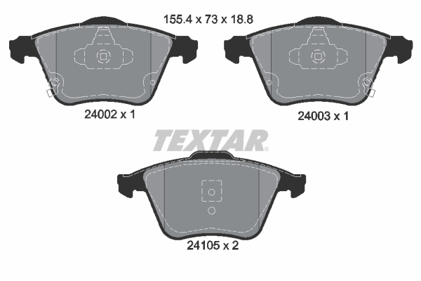 Kit pastiglie freno, Freno a disco - 2400201 TEXTAR
