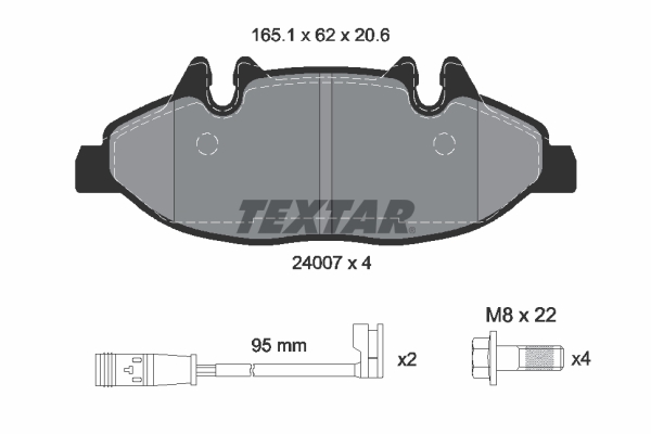 Brake Pad Set, disc brake - 2400701 TEXTAR