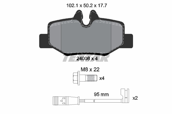 Brake Pad Set, disc brake - 2400801 TEXTAR