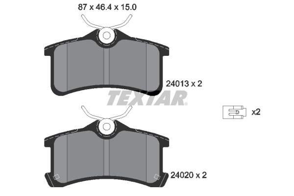Brake Pad Set, disc brake - 2401301 TEXTAR