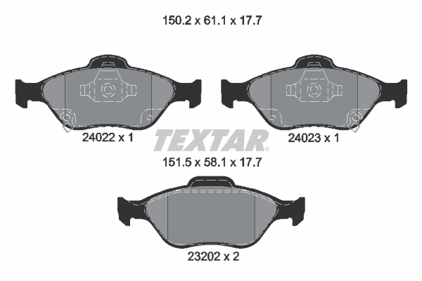 Brake Pad Set, disc brake - 2402201 TEXTAR