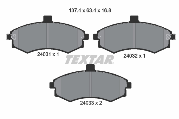 Kit pastiglie freno, Freno a disco - 2403101 TEXTAR