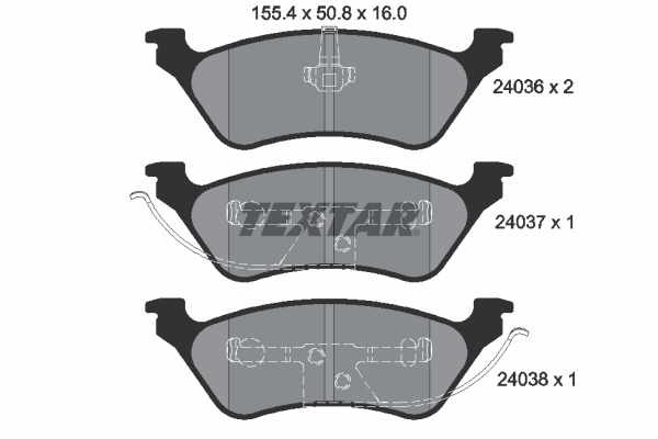 Kit pastiglie freno, Freno a disco - 2403601 TEXTAR