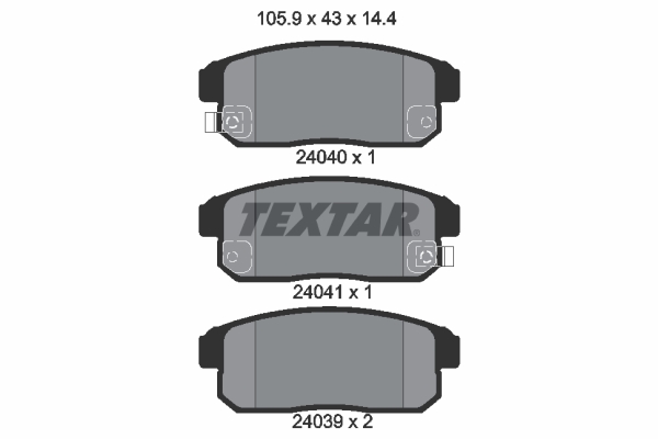 Brake Pad Set, disc brake - 2404001 TEXTAR