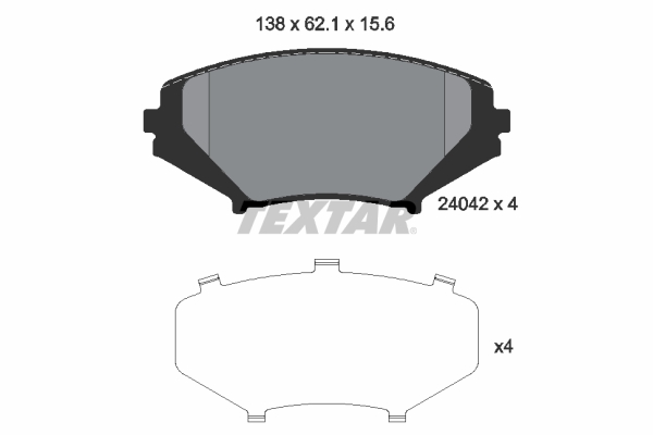 Brake Pad Set, disc brake - 2404201 TEXTAR