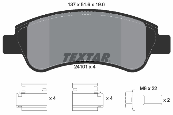 Brake Pad Set, disc brake - 2410101 TEXTAR