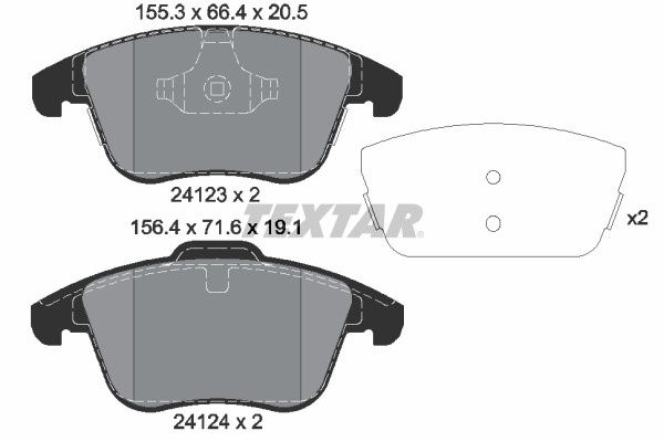 Brake Pad Set, disc brake - 2412305 TEXTAR