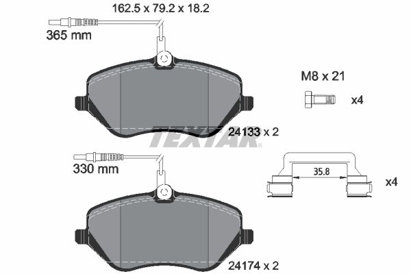 Brake Pad Set, disc brake - 2413301 TEXTAR