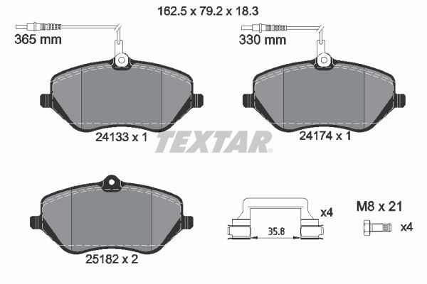 Brake Pad Set, disc brake - 2413303 TEXTAR