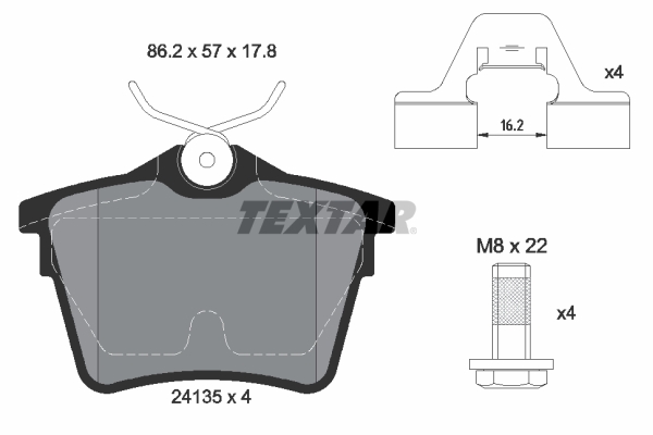 Brake Pad Set, disc brake - 2413501 TEXTAR