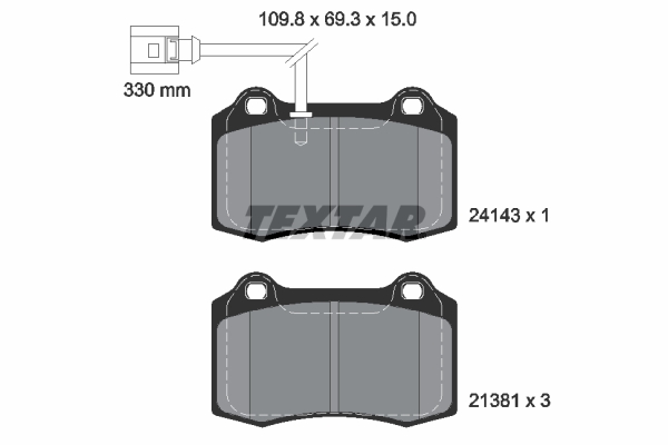 Brake Pad Set, disc brake - 2414301 TEXTAR