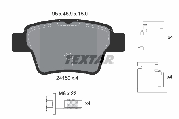 Brake Pad Set, disc brake - 2415001 TEXTAR