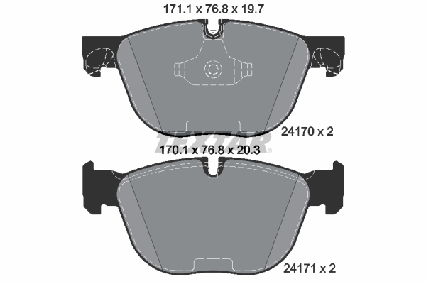Brake Pad Set, disc brake - 2417001 TEXTAR