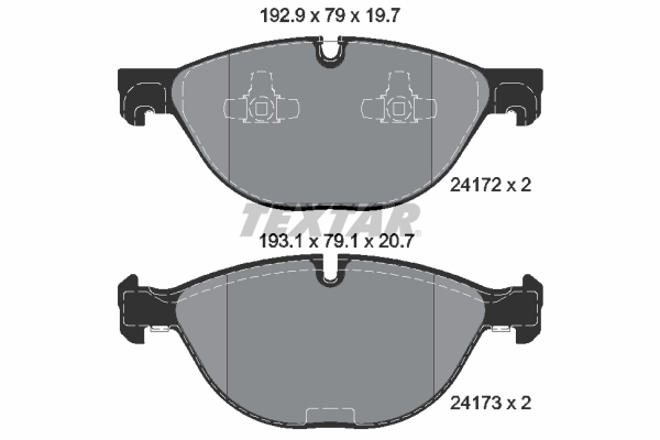 Brake Pad Set, disc brake - 2417201 TEXTAR