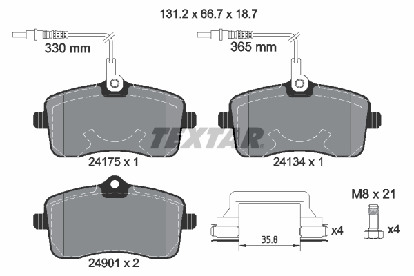 Brake Pad Set, disc brake - 2417501 TEXTAR