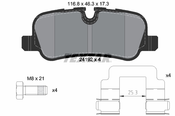 Brake Pad Set, disc brake - 2419201 TEXTAR