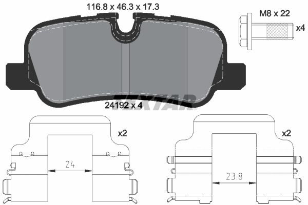 Brake Pad Set, disc brake - 2419204 TEXTAR