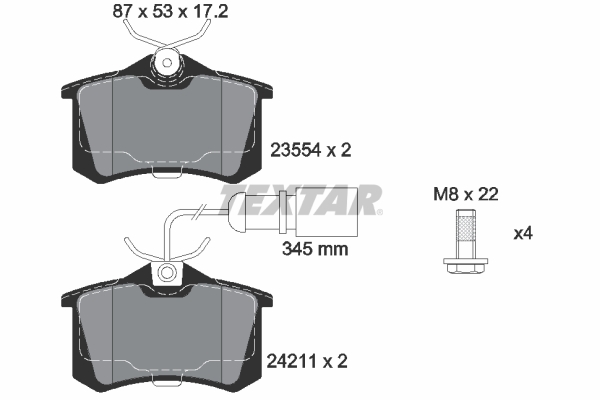 Brake Pad Set, disc brake - 2421101 TEXTAR