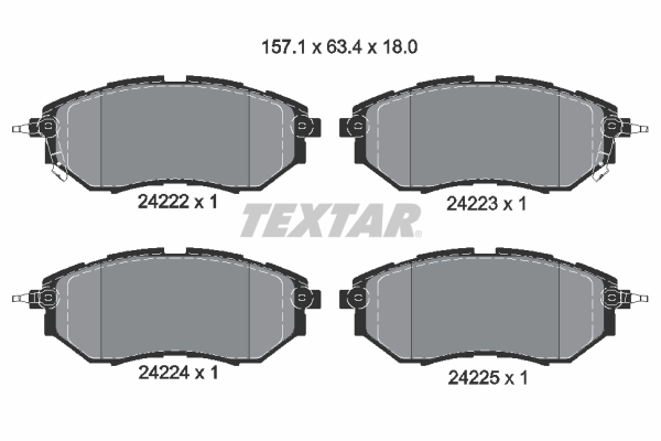 Brake Pad Set, disc brake - 2422201 TEXTAR