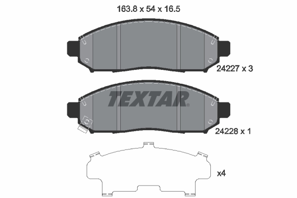 Kit pastiglie freno, Freno a disco - 2422701 TEXTAR