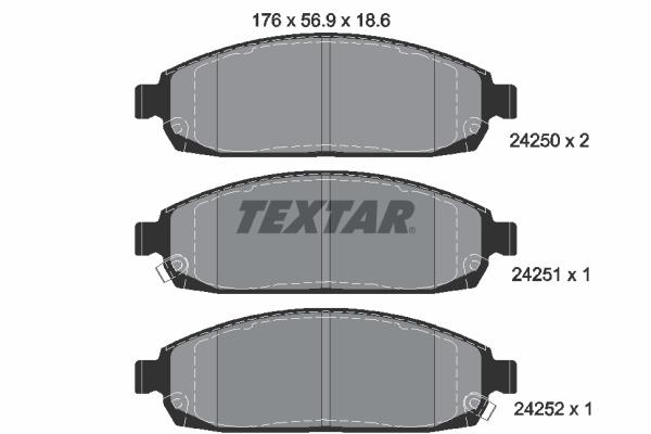 Kit pastiglie freno, Freno a disco - 2425001 TEXTAR