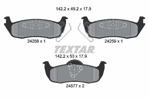 Kit pastiglie freno, Freno a disco - 2425801 TEXTAR