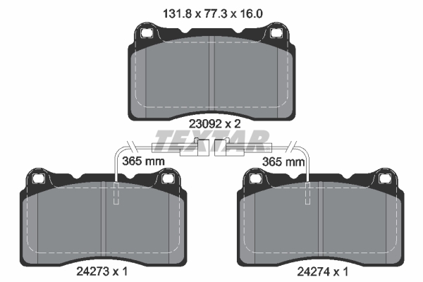 Brake Pad Set, disc brake - 2427301 TEXTAR