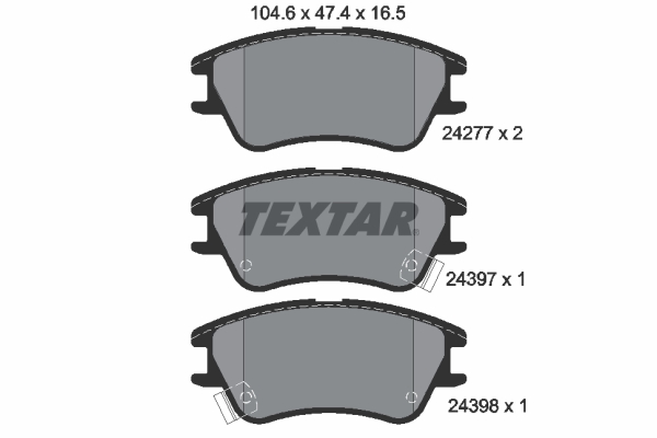 Brake Pad Set, disc brake - 2427701 TEXTAR