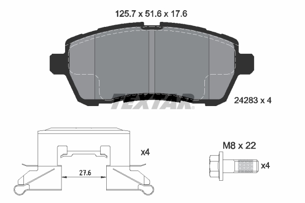 Brake Pad Set, disc brake - 2428302 TEXTAR