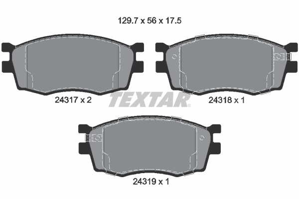 Brake Pad Set, disc brake - 2431701 TEXTAR