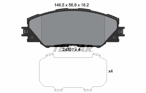 Brake Pad Set, disc brake - 2433701 TEXTAR