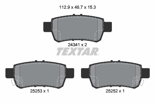 Brake Pad Set, disc brake - 2434101 TEXTAR