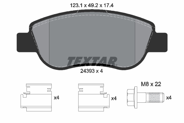 Brake Pad Set, disc brake - 2439301 TEXTAR