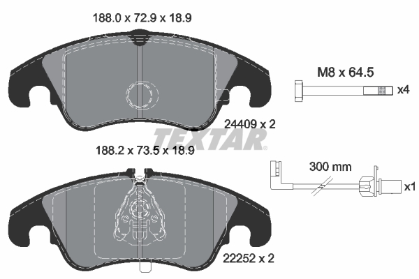 Brake Pad Set, disc brake - 2440903 TEXTAR