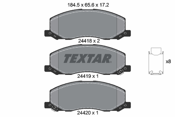 Brake Pad Set, disc brake - 2441801 TEXTAR