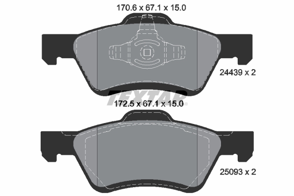 Brake Pad Set, disc brake - 2443901 TEXTAR
