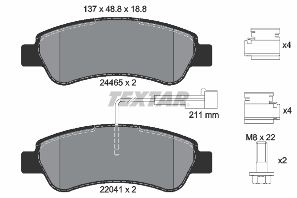 Brake Pad Set, disc brake - 2446503 TEXTAR